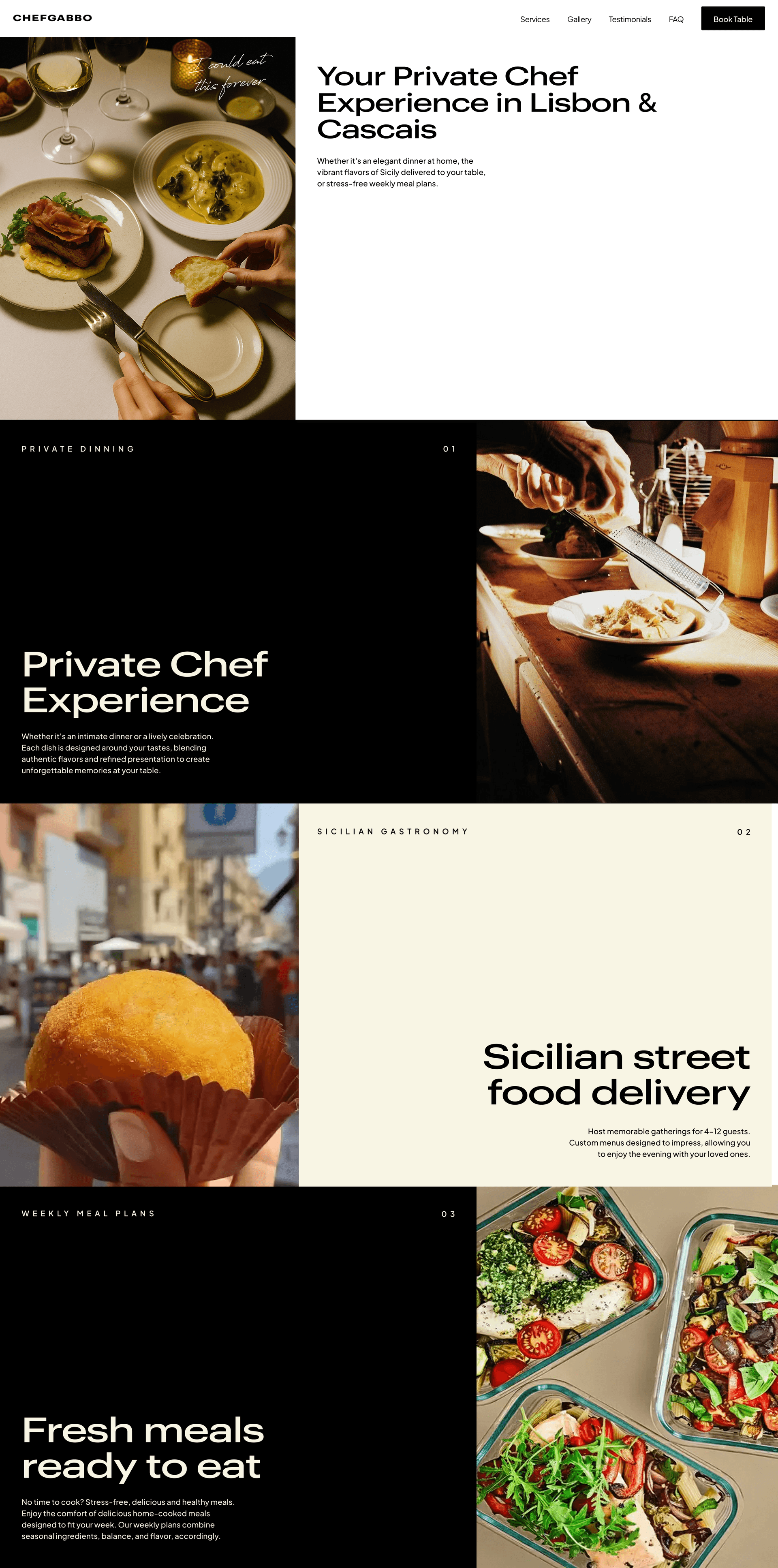 ChefGabbo website desktop view