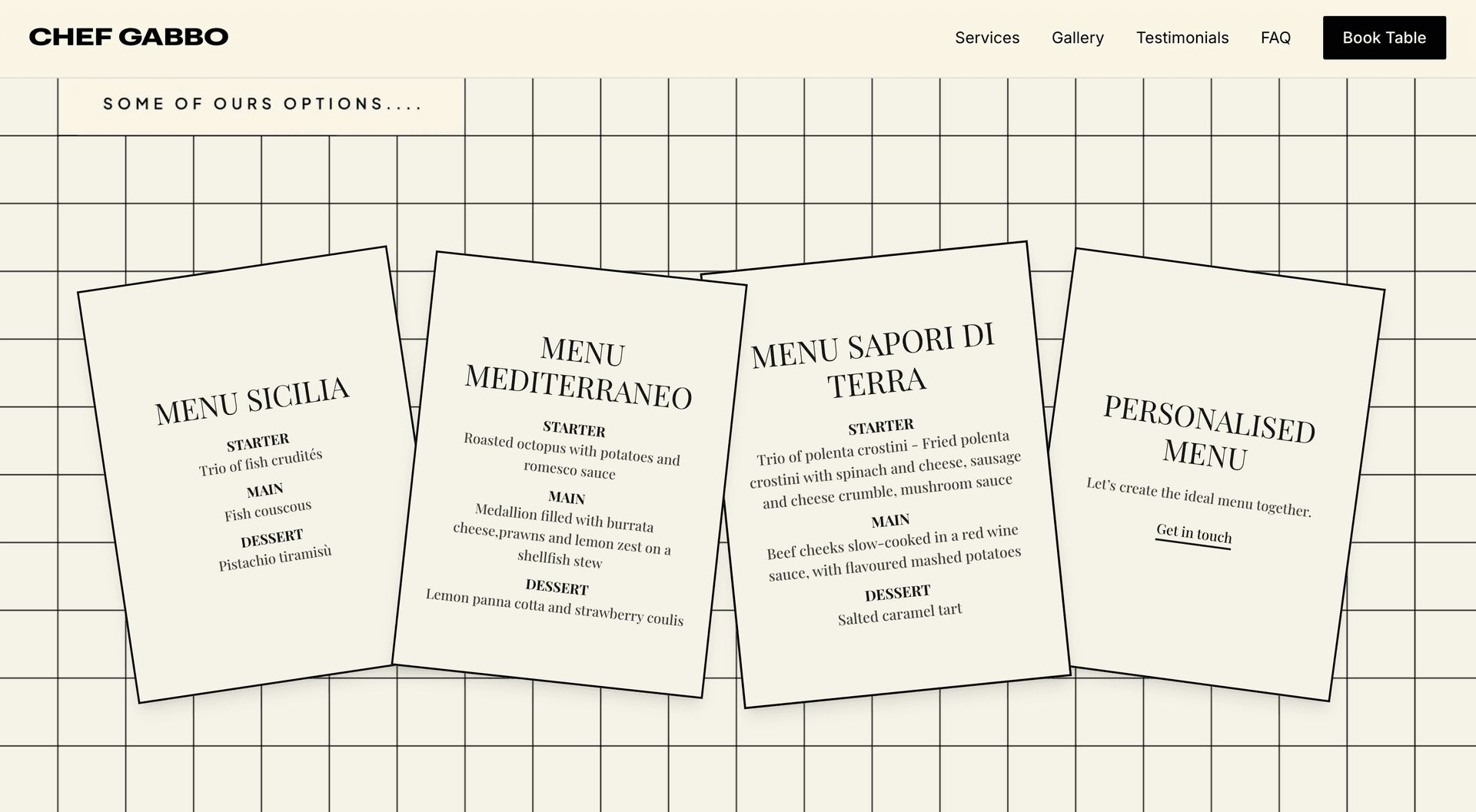 Booking flow interface