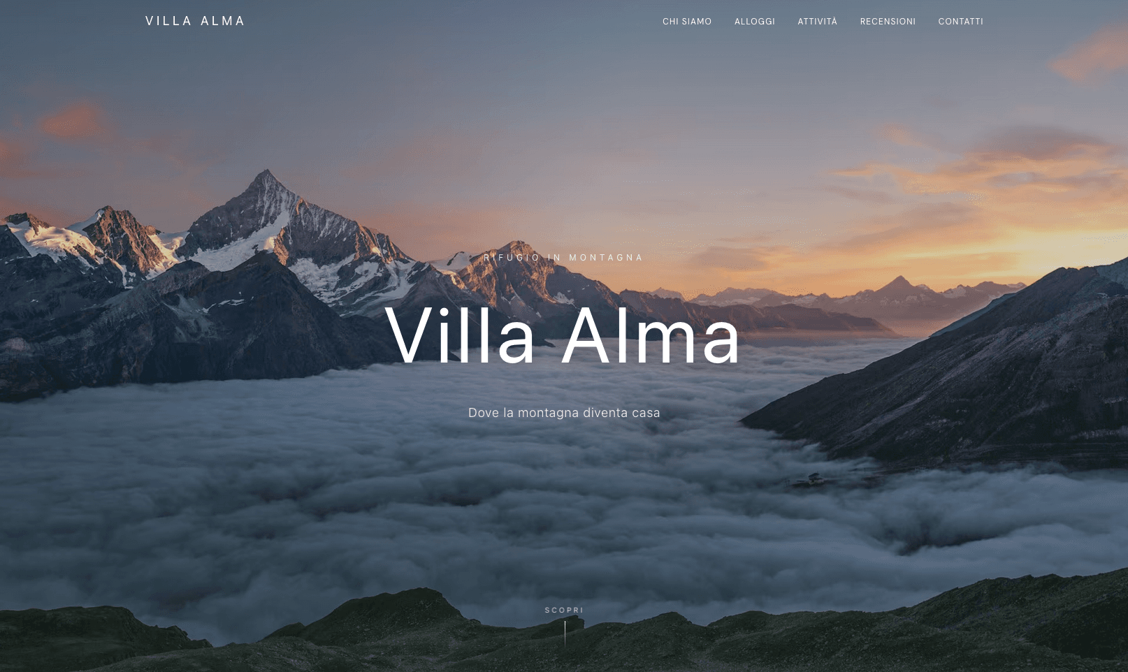 Villa Alma mountain vacation rental website — custom website design by Cori Studio